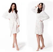 Szlafroki damskie - Tutumi Tutumi Szlafrok Damski Podomka DIAMOND Ecru - miniaturka - grafika 1