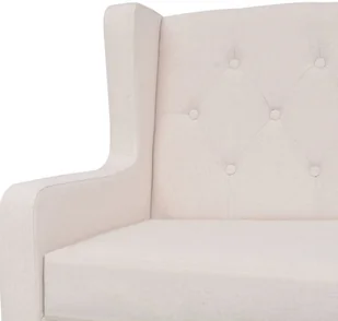vidaXL Sofa 3-osobowa, materiałowa, kremowa - Sofy i kanapy - miniaturka - grafika 5