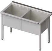 Stoły gastronomiczne - Stalgast Stół z basenem dwukomorowym W1200xD600xH850 mm(981386120) - miniaturka - grafika 1