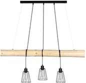 Lampy sufitowe - Spotlight Drewniana LAMPA wisząca TRABO LONG 69214304 ekologiczna OPRAWA rustykalny ZWIS belka townshend sosna czarny 69214304 - miniaturka - grafika 1