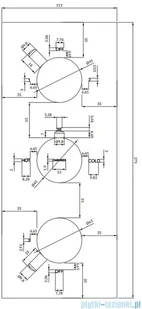 Omnires Y bateria podtynkowa termostatyczna 3-wyjściowa element natynkowy chrom Y1238/KROCR | - Baterie podtynkowe - miniaturka - grafika 2