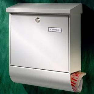 Burg Wächter Burg-Wächter Set Vario W zestaw ze skrzynka na listy, DIN A4, ze stali cynkowanej i pojemnik na gazety, biały Set Vario 86720 W - Skrzynki na listy - miniaturka - grafika 3