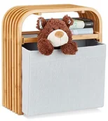 Pudła i pojemniki do przechowywania - Relaxdays stołek stołek o przechowywaniu, klasycznym siedziska projektowanie wygodnej taboret ze schowkiem, wyposażony w procesory Intel Core  trzeciej generacji bambus drewno do garderoby, naturalny 10021490 - miniaturka - grafika 1