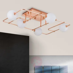 Orion Lampa sufitowa LED Pipes miedziana szklane kule - Lampy sufitowe - miniaturka - grafika 4