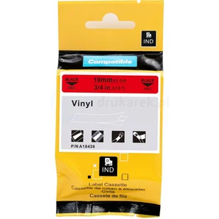 DYMO strefadrukarek.pl Taśma 18439 winylowa 19mm x 5.5m czerwona czarny nadruk - zamiennik | OSZCZĘDZAJ DO 80% - ZADZWOŃ! 730811399 PROMOCJA! RH-18439 - Dodatki do drukarek i skanerów - miniaturka - grafika 3