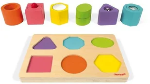 Janod KSZTAŁTY I DŹWIĘKI drewniana układanka sensoryczna J05332 - Układanki dla dzieci - miniaturka - grafika 24