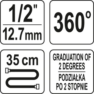 YATO KĄTOMIERZ Z UCHWYTEM MAGNETYCZNYM DO KLUCZA DYNAMOMETRYCZNEGO 1/2" - Pozostałe wyposażenie warsztatu - miniaturka - grafika 5
