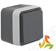 Gniazdka elektryczne - Hager BERKER W.1 Gniazdo SCHUKO 1 pojedyncze z uziemieniem z pokrywą i przysłonami IP55 szary 47633505 47633505/HAG - miniaturka - grafika 1