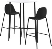 Stoły z krzesłami - vidaXL 3-częściowy zestaw mebli barowych, tkanina, czarny 8719883840192 - miniaturka - grafika 1