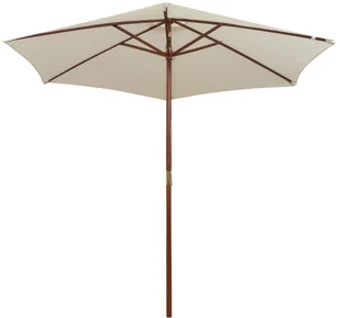 vidaXL Parasol ogrodowy, 270x270 cm, drewniany, kremowy vidaXL - Parasole ogrodowe - miniaturka - grafika 9
