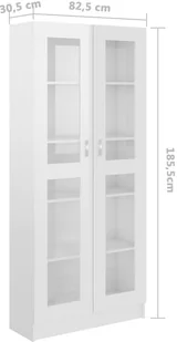 VidaXL Witryna, wysoki połysk, biała, 82,5x30,5x185,5 cm, płyta 802774 VidaXL - Witryny - miniaturka - grafika 8