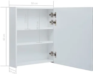 vidaXL Szafka łazienkowa z lustrem i LED, 50 x 14 x 60 cm - Szafki łazienkowe - miniaturka - grafika 8