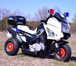 Super-Toys MEGA WIELKI MOTOR HERO Z DŹWIĘKAMI NA POMPOWANYCH KOŁACH NOWOŚĆ / 8815 12 V CH-8815-AIR-BIAŁY - Pojazdy elektryczne dla dzieci - miniaturka - grafika 13