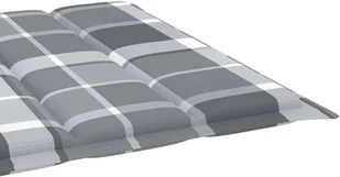 vidaXL Poduszka na leżak, szara krata, 200x70x4 cm, tkanina 314232 - Poduszki ogrodowe - miniaturka - grafika 5