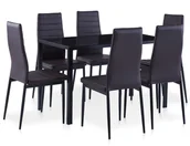 Stoły z krzesłami - vidaXL 7-częściowy zestaw mebli do jadalni, brązowy - miniaturka - grafika 1