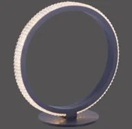 Lampy stojące - Leuchten Direkt Lampa stołowa LED Musa, pierścieniowa, czarna - miniaturka - grafika 1