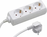 Przedłużacze i rozgałęźniki - Meister listwa zasilająca z 3 gniazdami  kabel 3 m, biały - miniaturka - grafika 1