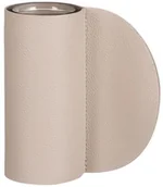 Wazony i flakony - TAJEMNICZY OGRÓD Wazon szklany w osłonie skórzanej wys. 14 cm beżowy - miniaturka - grafika 1