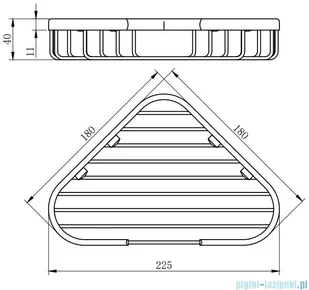 Omnires Uni narożny koszyk prysznicowy mocowany do ściany chrom UN3601 - Wieszaki łazienkowe - miniaturka - grafika 2