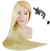 Główki treningowe - Calissimo Główka treningowa z popiersiem Ula 70 cm blond, włos termiczny + uchwyt,, fryzjerska do czesania, głowa do ćwiczeń ULA-BLOND-70 - miniaturka - grafika 1