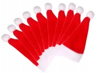 Pozostałe akcesoria świąteczne - Czapka Mikołaja Na Butelkę Sztućce 10SZT Ozdoby - miniaturka - grafika 1