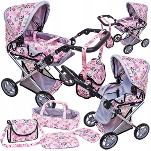 Duży wózek dla lalek 3w1 Głeboki Spacerowy Nosidło - Wózki dla lalek - miniaturka - grafika 17