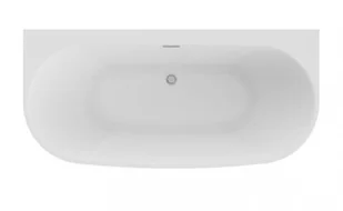 Polimat Wanna wolnostojąca przyścienna 170x80x60 cm ok. 210 l +stelaż oraz syfon, BIAŁA/CZARNA MAT 00443 - Wanny - miniaturka - grafika 3