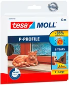 Akcesoria do drzwi - Tesa Uszczelka profil P brązowa 6 m - miniaturka - grafika 1