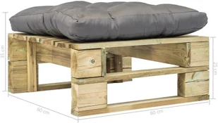 vidaXL Ogrodowe siedzisko z palet z szarą poduszką, drewno FSC vidaXL - Pozostałe meble ogrodowe - miniaturka - grafika 3