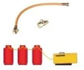 Akcesoria grzewcze - Master Zestaw do sprzęgania butli gazowych łącznik butli gazowej + przewód gazowy gwintowany 0,5m 4515.901 - miniaturka - grafika 1