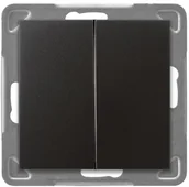 Wyłączniki światła i elektryczne - Ospel Łącznik podwójny schodowy Antracyt - ŁP-10Y/m/50 Impresja - miniaturka - grafika 1