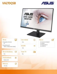 Asus VA27DQSB Czarny - Monitory - miniaturka - grafika 4
