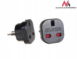 Maclean Przejściówka adapter EU na UK czarna MCE72 - Złącza, przejściówki, adaptery - miniaturka - grafika 3