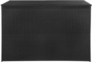 vidaXL Skrzynia ogrodowa z polirattanu, 150 x 100 x 100 cm, czarna vidaXL - Skrzynie ogrodowe - miniaturka - grafika 3
