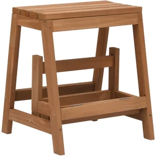 vidaXL Lumarko Składany taboret ze stopniem, lite drewno jodłowe 315299 - Akcesoria łazienkowe - miniaturka - grafika 5