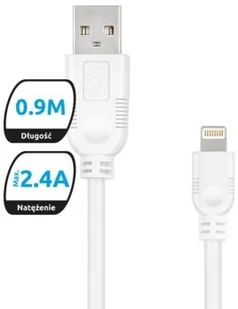 eXc mobile Pozostali Kabel lightning Whippy 0,9m biały odbierz w Warszawie Faktura VAT 23% Polska gwarancja MO-EC-F176 - Kable USB - miniaturka - grafika 3