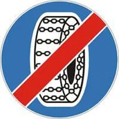 Wyposażenie miejsc publicznych - Znak drogowy nakazu C-19 koniec nakazu używania łańcuchów przeciwpoślizgowych - miniaturka - grafika 1