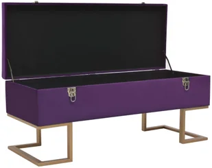 vidaXL Ławka ze schowkiem, 105 cm, fioletowa, aksamitna vidaXL - Ławki do przedpokoju - miniaturka - grafika 2