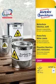 Etykiety do drukarek - Avery Zweckform Etykiety Heavy Duty Zweckform; A4, 20 ark./op., 70 x 37 mm, białe, poliestrowe L4718-20 - miniaturka - grafika 1