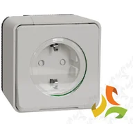 Gniazdka elektryczne - Schneider Electric MUREVA STYL Gniazdo 1 pojedyncze z uziemieniem SCHUKO 2P+PE IP55 biały MUR39034 MUR39034/SCH - miniaturka - grafika 1