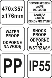 Yato WALIZKA NARZĘDZIOWA HERMETYCZNA 470X357X176 MM YT-08904 YT-08904 - Skrzynki i torby narzędziowe - miniaturka - grafika 7