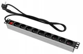 Listwy zasilające - Przedłużacz Sieciowy 9 Gniazd Z Włącznikiem Rack - miniaturka - grafika 1