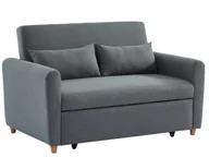 Sofy i kanapy - Vente-Unique Sofa 2-osobowa AYLA, z tkaniny, rozkładana kolor szary - miniaturka - grafika 1