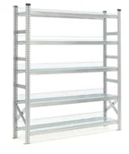 Regały biurowe - AJ Regał moduł podstawowy z 5 półkami z siatki 1972x1200x500 mm 216503 - miniaturka - grafika 1