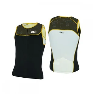 Zerod Koszulka triathlonowa START TRISINGLET 2020 czarno-żółta - Koszulki sportowe męskie - miniaturka - grafika 3
