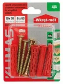 Kołki - WKRĘT-MET Kołek uniwersalny SFX do wszystkich podłoży 10x50 z wkrętem hartowany - miniaturka - grafika 1