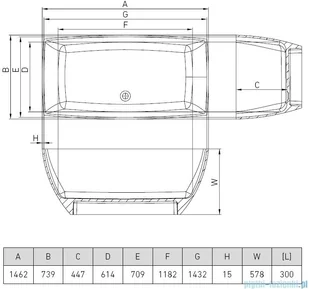 Vayer Gemini wanna wolnostojąca 145x74cm biała 145.074.060.1-7.0.3.0.0 - Wanny - miniaturka - grafika 2