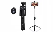 Selfie stick - Uchwyt Monopod Selfie Bluetooth Czarny - miniaturka - grafika 1