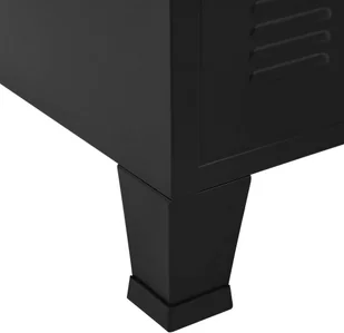 vidaXL vidaXL Szafka na dokumenty z 4 drzwiczkami, czarna, 75x40x80 cm, stal - Szafy biurowe - miniaturka - grafika 6