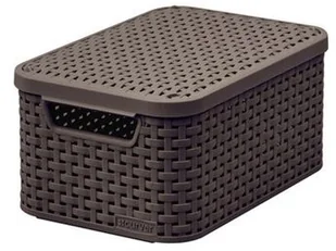 Curver Koszyk pojemnik z pokrywą S CURVER ciemny brąz 205839 - Pojemniki biurowe - miniaturka - grafika 7